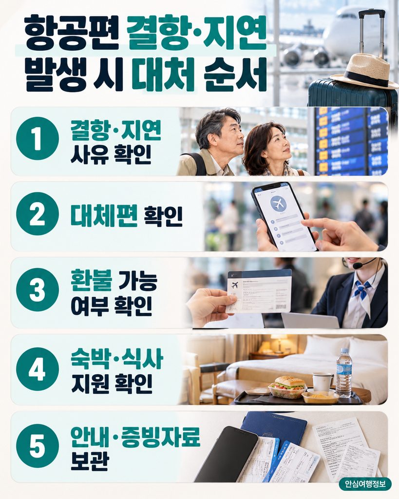 안심여행정보 항공편 결항지연 대처순서